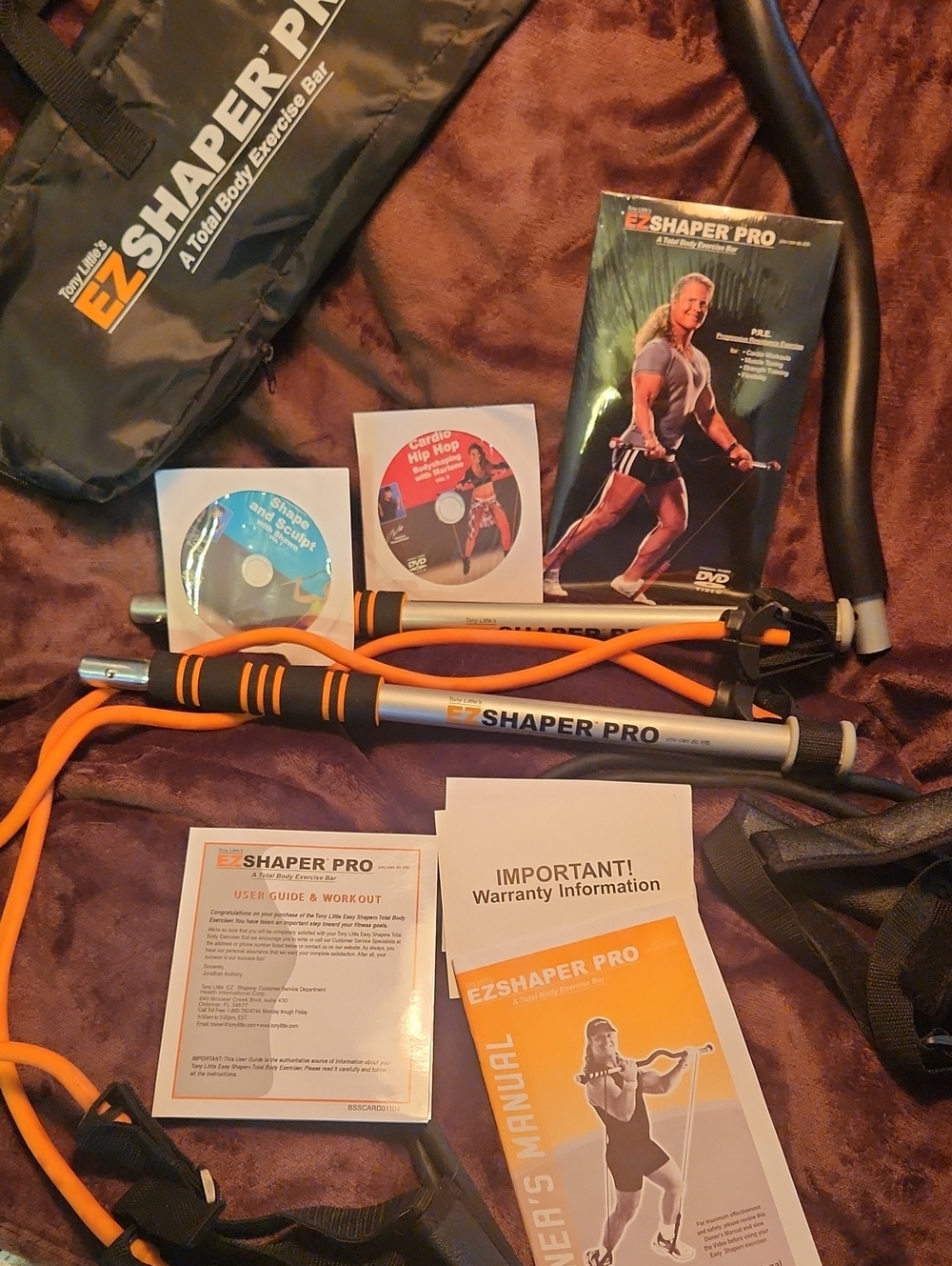 Orange & Silver Resistance Bar Set -By Tony Little Vintage. Complete Set